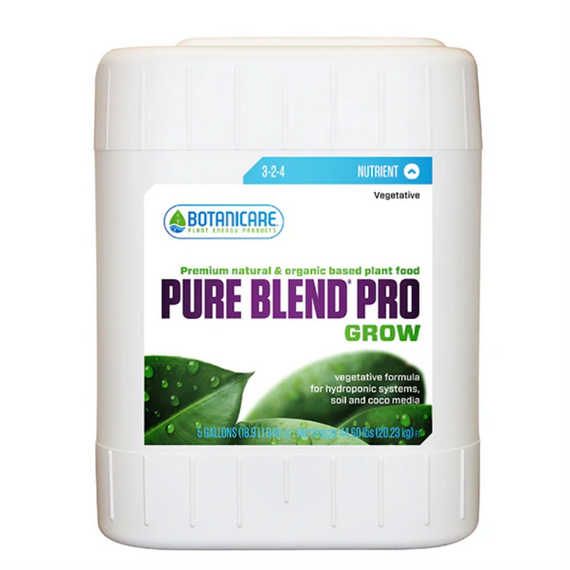 Botanicare Pure Blend Pro Grow Base Nutrient 3-2-4 - 5 Gal