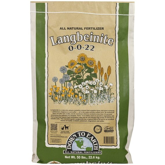 Down To Earth Langbeinite 0-0-22 Organic Fertilizer - 50 lb - OMRI Listed