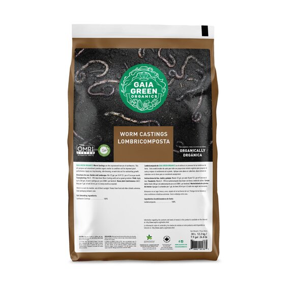 Gaia Green Worm Castings Organic Soil Amendment - 30 L