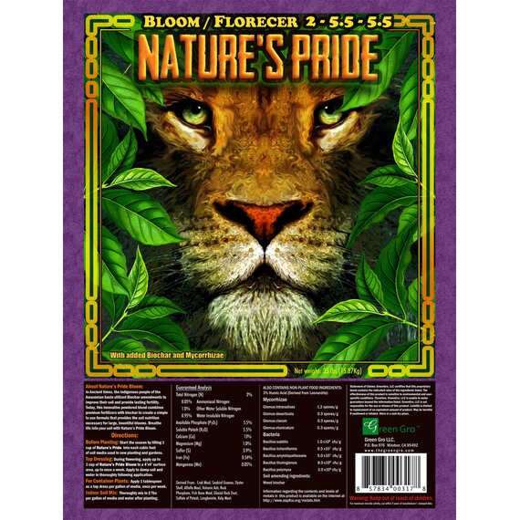 GreenGro Biologicals Pride Lands Bloom & Flower 2-5.5-5.5 Fertilizer - 35 lb
