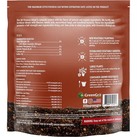 GreenGro Biologicals Home & Garden All-Purpose Fertilizer - 10 lb
