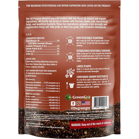 GreenGro Biologicals Home & Garden All-Purpose Fertilizer - 4 lb