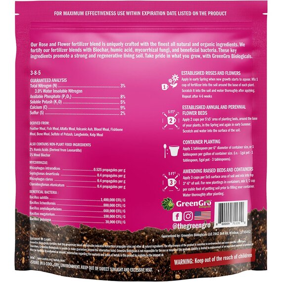 GreenGro Biologicals Home & Garden Rose & Flower Fertilizer - 10 lb