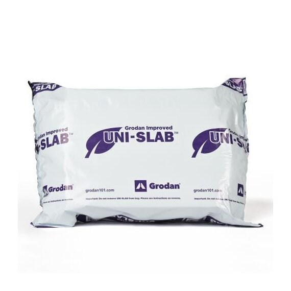 Grodan Improved Uni-Slab Rockwool Grow Slab - 9.5 x 8 x 4-in - 4 x 4-in Pre-Cut Hole - Case of 16