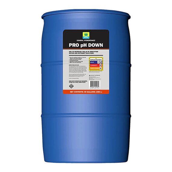 General Hydroponics PRO pH Down pH Adjuster - Non-Mineral and Non-Corrosive - 55 Gal