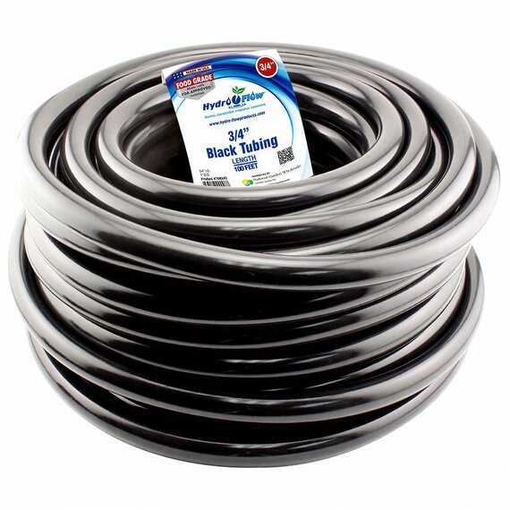 Hydro Flow Premium Vinyl Tubing - 100-ft Roll - 3/4-in ID - Black