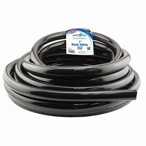 Hydro Flow Premium Vinyl Tubing - 50-ft Roll - 1-in ID - Black