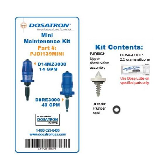 Dosatron Mini Maintenance Seal Kit for 14 GPM Doser