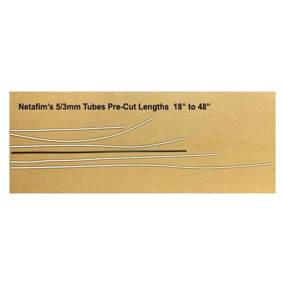 Netafim Pre-Cut Super Flex Polyethylene Micro-Tubing - 5/3mm - UV White - 36-in Pre-Cut Lengths - 100-Pack