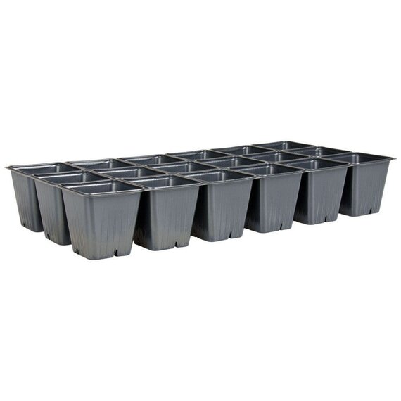 The HC Companies Dillen 1801 Standard Perennial Sheet of Pots - 18-Pot - Black - 21 x 10.5 x 3.5-in - 3 x 6 Layout - Case of 100