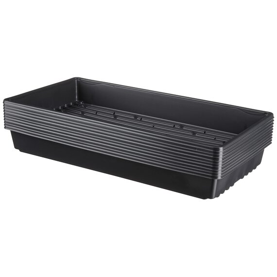 Landmark Plastic L Series 1020 Tray with Drainage Holes - Gray - 10.8 x 21.22 x 2.33-in - 100-Pack