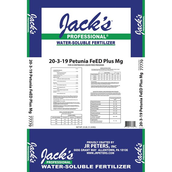 Jack's Professional 20-3-19 Petunia FeED Fertilizer - 25 lb