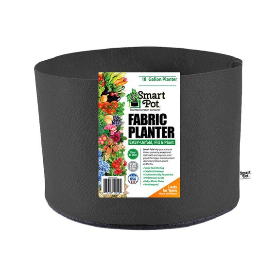 Smart Pot Fabric Grow Bag - 10 Gal - No Handles - 16-in Diam x 11.5-in H