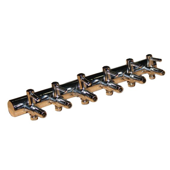 Active Aqua Metal Air Manifold - 6-Outlet