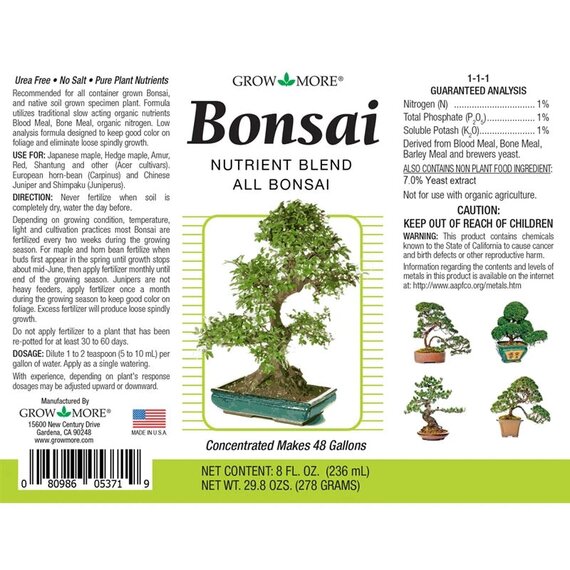 Grow More Bonsai Nutrient Blend Concentrate - 8 Oz