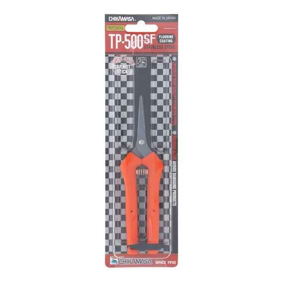 Chikamasa TP-500SF Straight Blade Stainless Steel Pruning Shears with Fluorine Coating