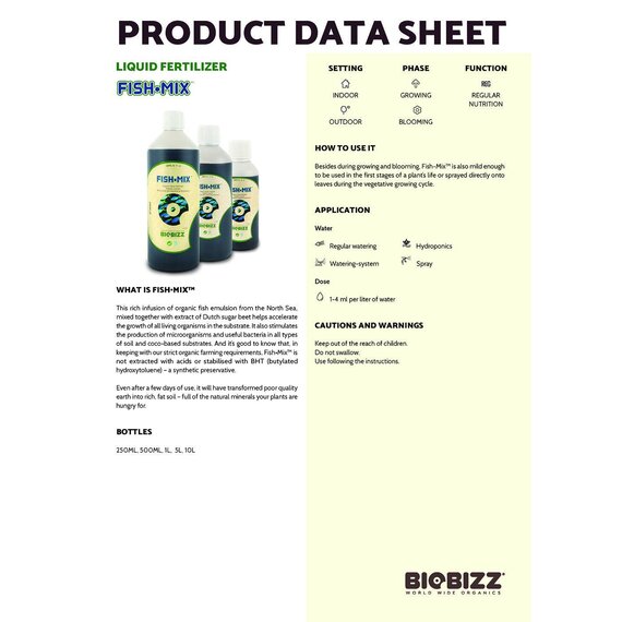 BioBizz Fish-Mix Grow Nutrient - 20 L