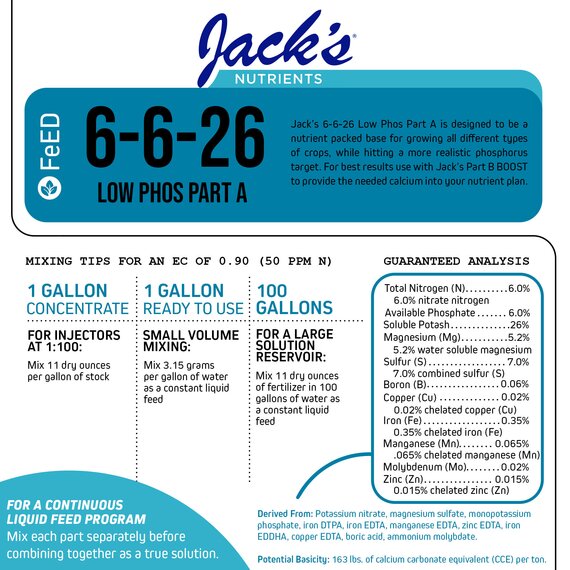 Jack's 6-6-26 Low Phos Part A Fertilizer - 1 kg