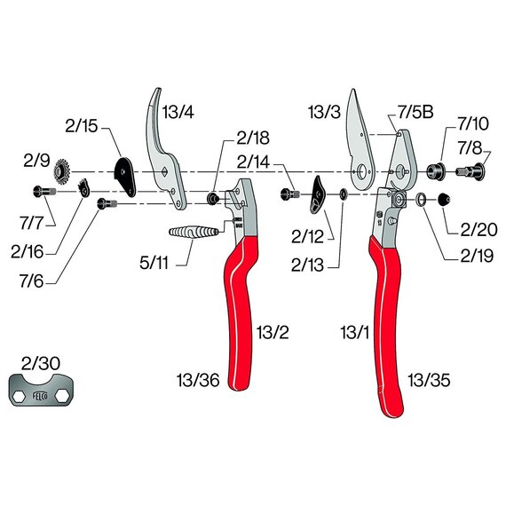 Felco F13 Multi-Purpose Bypass Pruner - 1.18-in Cutting Capacity - 10.6-in