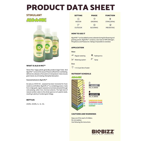 BioBizz Alg-A-Mic Plant Strengthener - 20 L
