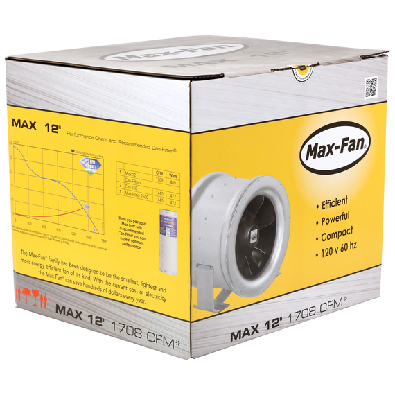Can-Filter Can-Fan Max-Fan Pro Series Fan - 12in - 1709 CFM - 120V