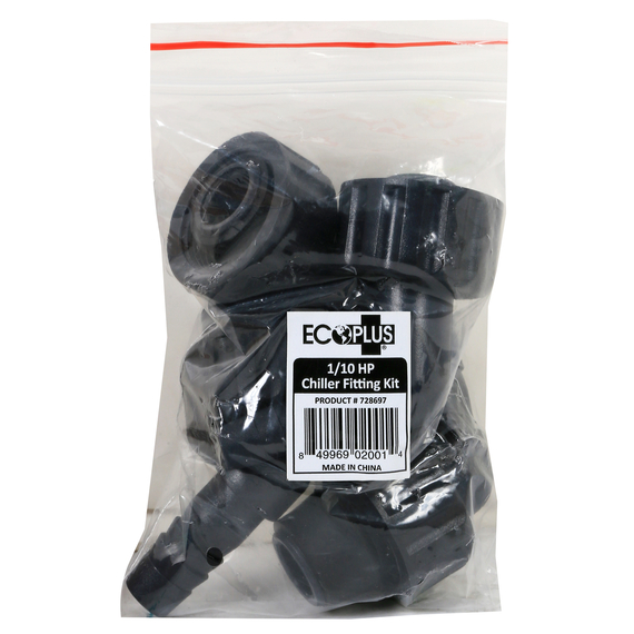 EcoPlus Water Chiller Fitting Kit - 1/2in - For 1/10 HP EcoPlus Chiller