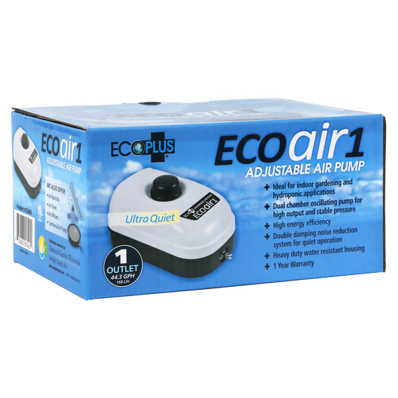 EcoPlus Eco Air 1 Adjustable Air Pump - 44 GPH - 1 Outlet