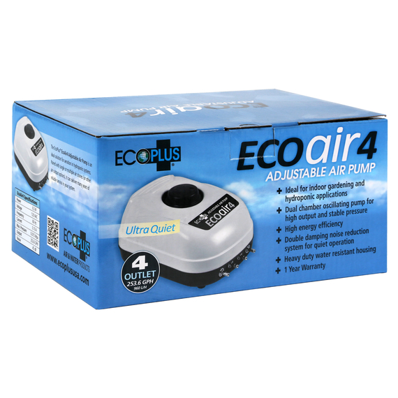 EcoPlus Eco Air 4 Adjustable Air Pump - 253 GPH - 4 Outlet
