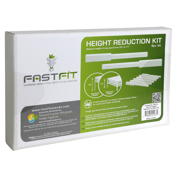 Fast Fit Height Reduction Kit - 6pc - 4in Leg - Reduces Height from 25in to 11in