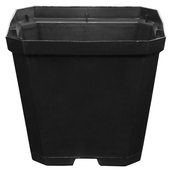 Gro Pro Injection Molded Plastic Pot - 4in x 4in x 3.5in - Square - Black