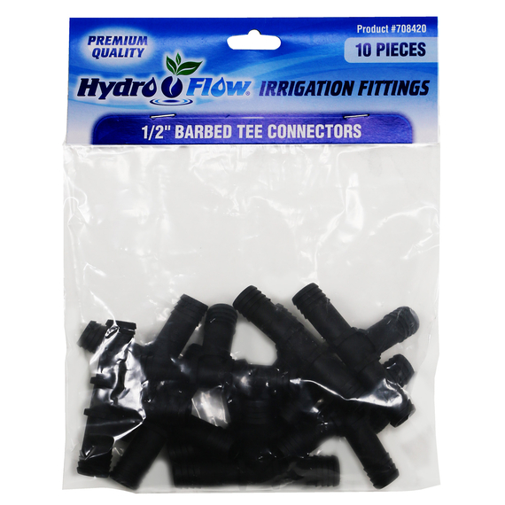 Hydro Flow Premium Barbed Tee Fitting - 1/2in