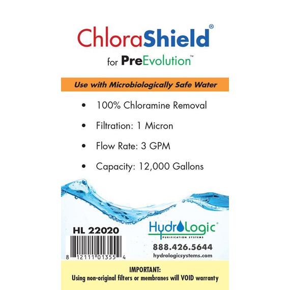 HydroLogic PreEvolution ChloraShield Replaceable Carbon Filter Upgrade - 1 GPM - 1 Micron