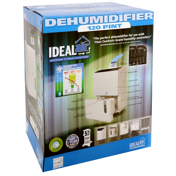 Ideal-Air Dehumidifier - 60 Pint - Up to 120 Pints Per Day