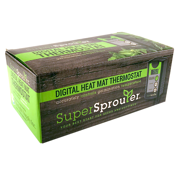 Super Sprouter Seedling Heat Mat Digital Thermostat - 68-108° F - Includes 6ft Power Cord & Probe