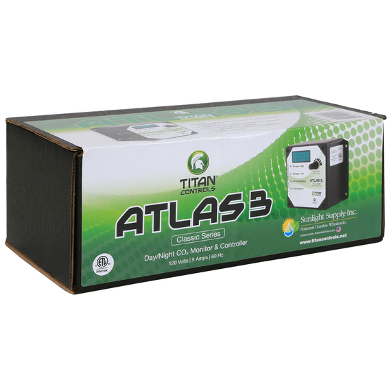 Titan Controls Atlas 3 CO2 Monitor & Controller - 120V - 5 Amp - Day / Night