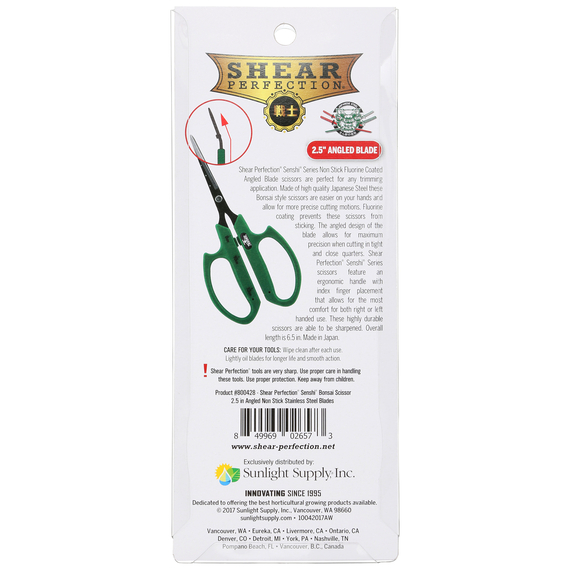 Shear Perfection Senshi Non-Stick Bonsai Scissor - 6.5in L - 2.5in Angled Blades